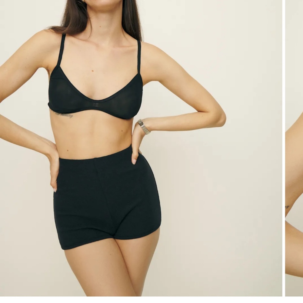 Reformation Brosious Knit Bra Black - Size L